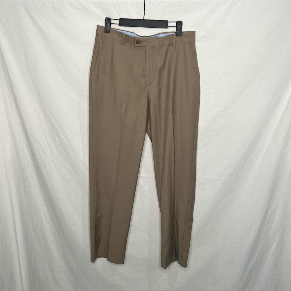 Nautica Boys Dress Pants Taupe Brown Sz 20‎ Regular  Wool Blend Herringbone NWT